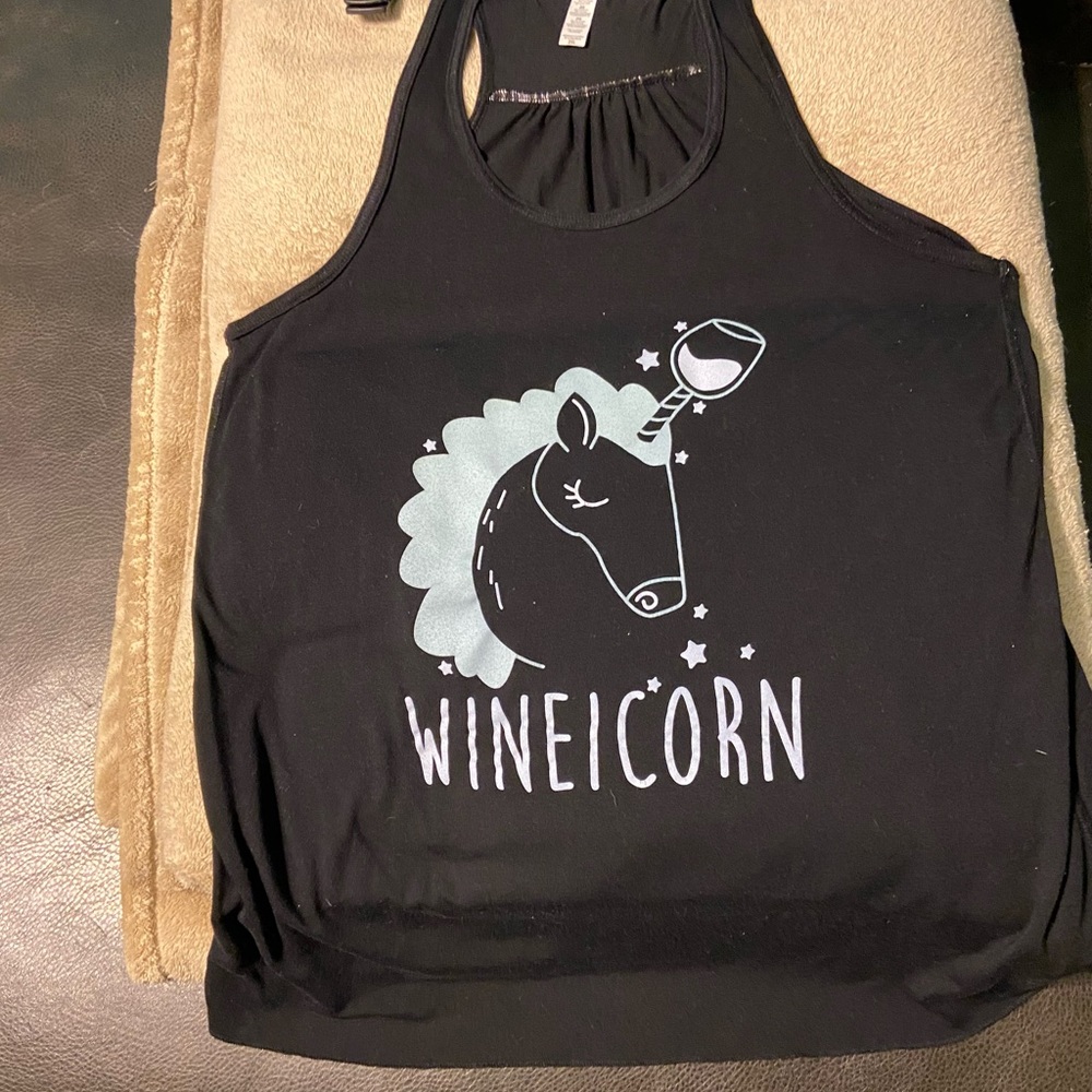 🦄🍷Wineicorn Black Flowy Tank Top🦄